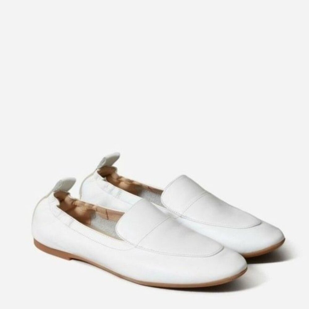 Everlane The Day White Soft Leather Pull On Loafers